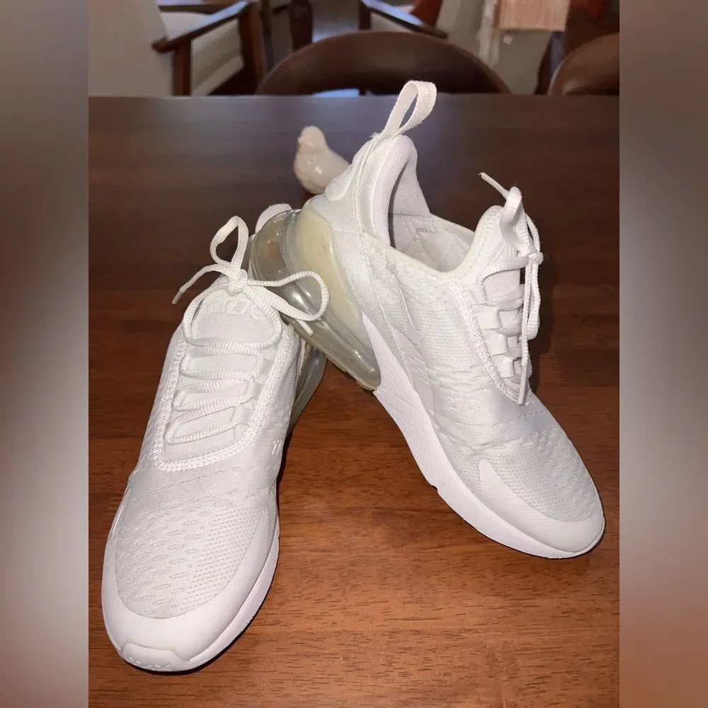 Nike Air 270 White Sneakers Sz 6Y or Women 7.5 Running Jogging Training Casual
